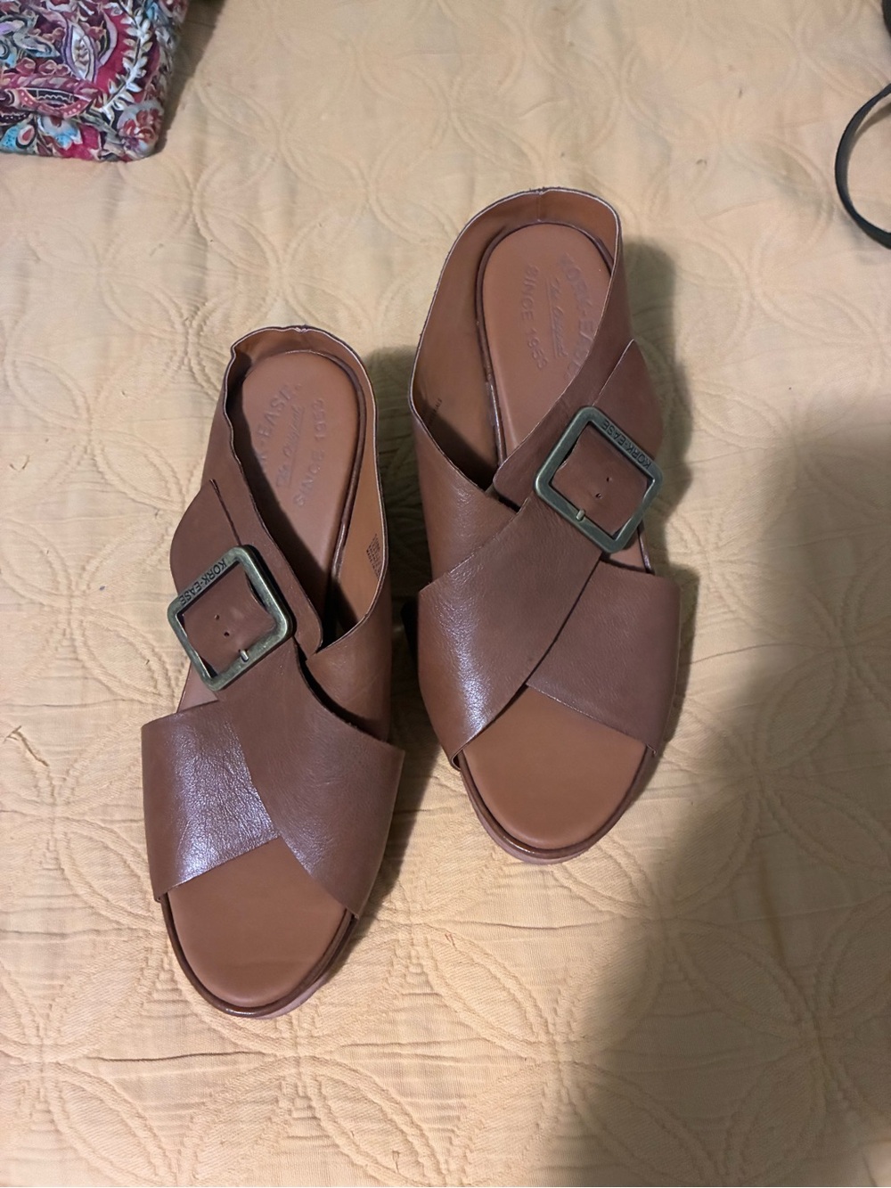 Kork Ease Women's Brown Crossover heeled Slide Sandals size 10